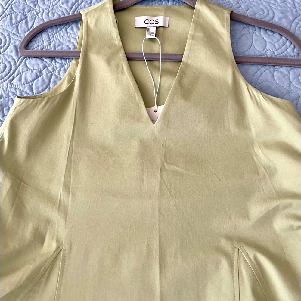COS women’s pale lime green cotton swing dress. Size 2. NWT. - Picture 7 of 11